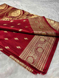Surkh Kamal Pure Satin Banarasi Saree