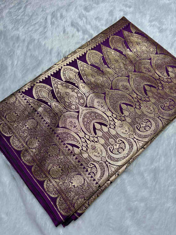 Sindoori Wine Katan Satin Saree