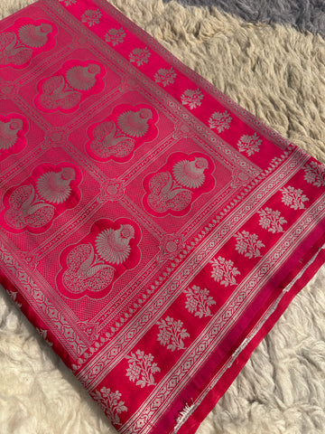 Rani Mashru Silk Banarasi Saree with Classic Floral Zari