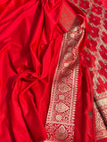 Raktima – Pure Banarasi Satin Saree in Blood Red