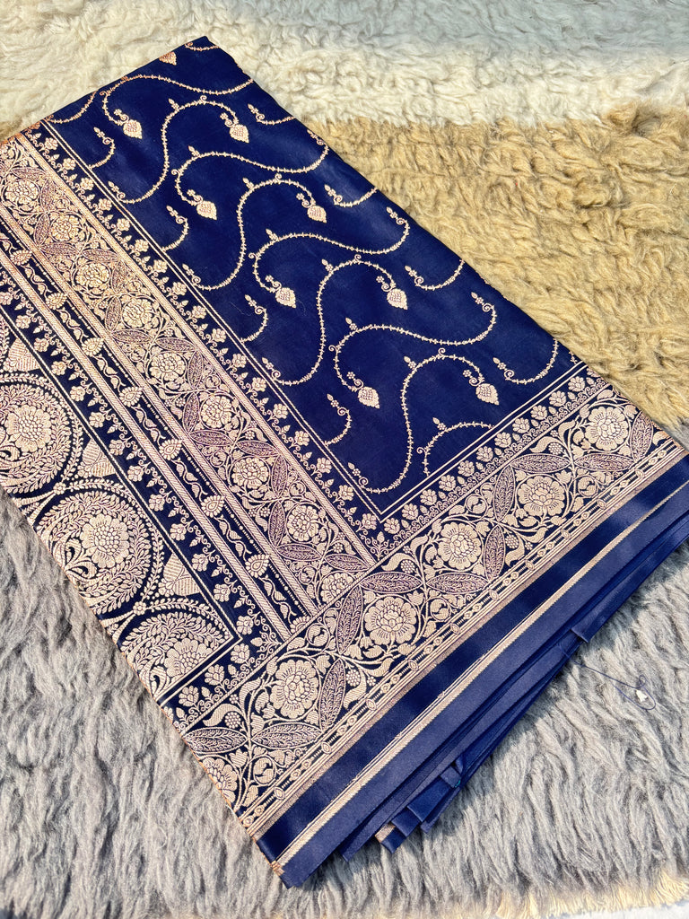 Royal Neel Kamal – Pure Satin Banarasi Saree