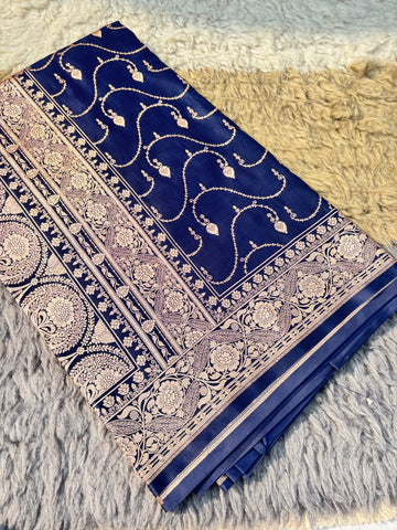 Royal Neel Kamal – Pure Satin Banarasi Saree