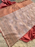 Maa Ki Chunar – Mashru Fancy Silk Saree in Old Rose Copper