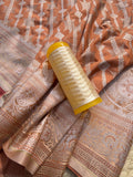 Soft Peach Rangkat Mashru Katan Silk Saree 