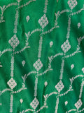 Zamrud-e-Mashru Fancy Silk Saree in Royal Emerald Green