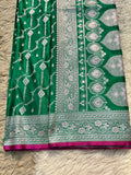 Zamrud-e-Mashru Fancy Silk Saree in Royal Emerald Green