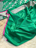 Zamrud-e-Mashru Fancy Silk Saree in Royal Emerald Green