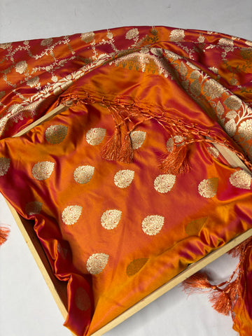 Kesarika – Mashru Silk Three-Piece Suit Set