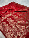 Karishma Mashru Katan Saree in Red