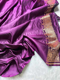 Gulnaar Magenta Banarasi Satin Pure Silk