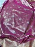 Rani-e-Gulab Tissue Silk Saree with Sona Rupa Meena Kadhiyal