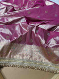Rani-e-Gulab Tissue Silk Saree with Sona Rupa Meena Kadhiyal