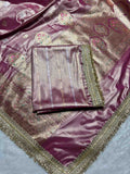 Rani-e-Gulab Tissue Silk Saree with Sona Rupa Meena Kadhiyal