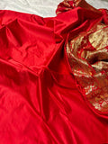 Surkh Noor Pure Banarasi Satin Zardosi Saree