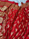 Surkh Noor Pure Banarasi Satin Zardosi Saree