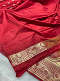 Surkh Kamal Pure Satin Banarasi Saree