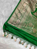 Rubaab Emerald Satin Saree
