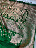 Rubaab Emerald Satin Saree