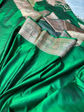 Rubaab Emerald Satin Saree