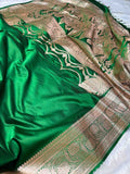 Rubaab Emerald Satin Saree